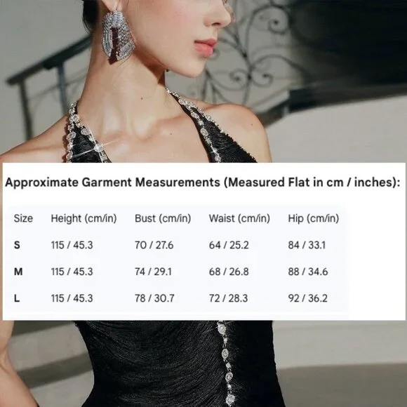 LUXE Rhinestone Fringe Bandage Gown - Black Halter Neck & Sparkle Evening Dress - Picture 11 of 11